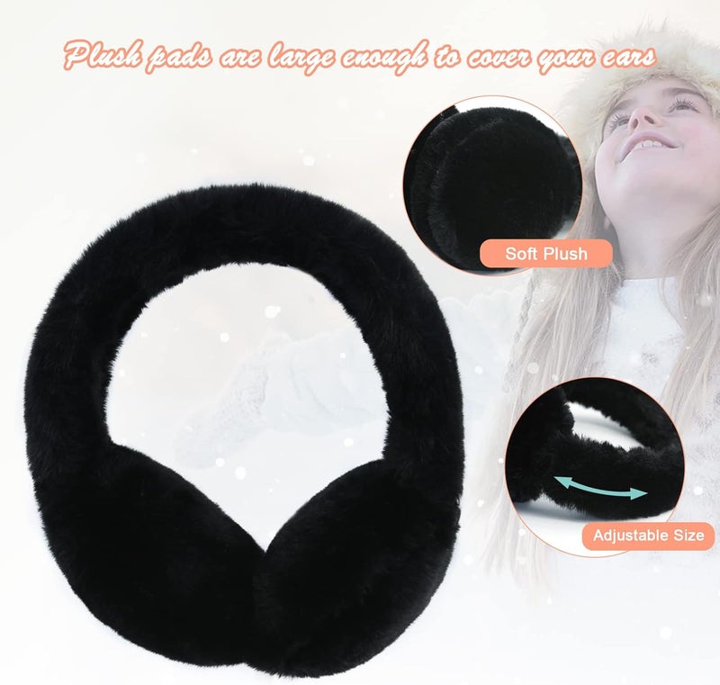 POXIMI Store Baby Warm Earmuffs Kid Magic Gloves Girl Soft Plush Ear Muffs Toddler Knit Mittens for Boy Winter Ear Warmer Set - Image 2